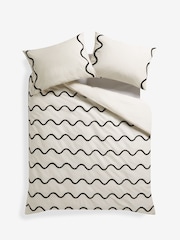Monochrome Tufted Wave 100% Cotton Duvet Cover and Pillowcase Set - Image 4 of 4