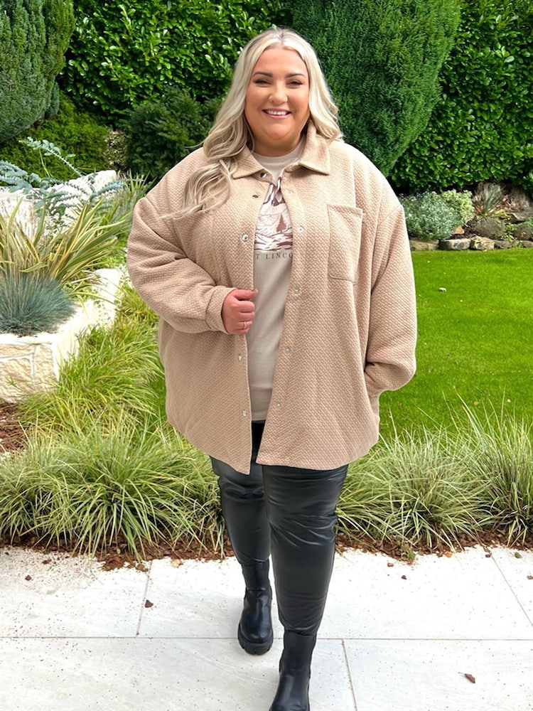 In The Style Stone Curve Jess Millichamp Quilted Shacket - Image 1 of 5 In The Style Stone Curve Jess Millichamp Quilted Shacket - Image 1 of 5