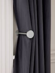 Brushed Silver Next Set of 2 Stud Curtain Holdbacks - Image 1 of 4