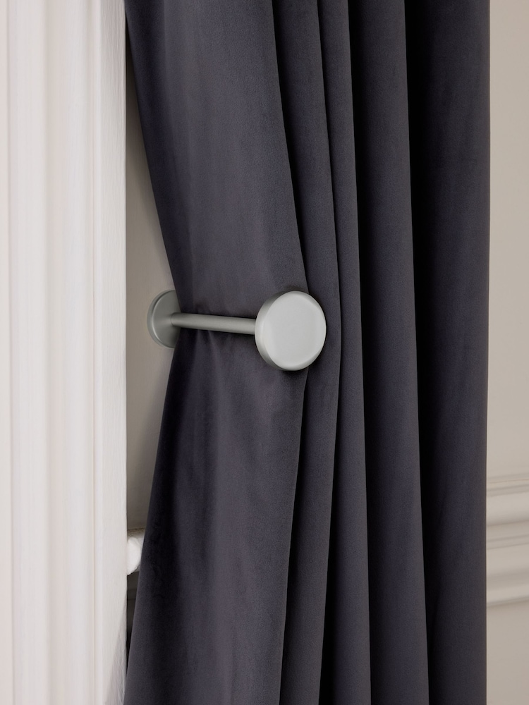 Brushed Silver Next Set of 2 Stud Curtain Holdbacks - Image 1 of 4
