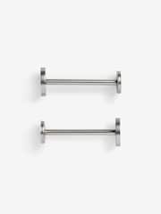 Brushed Silver Next Set of 2 Stud Curtain Holdbacks - Image 2 of 4