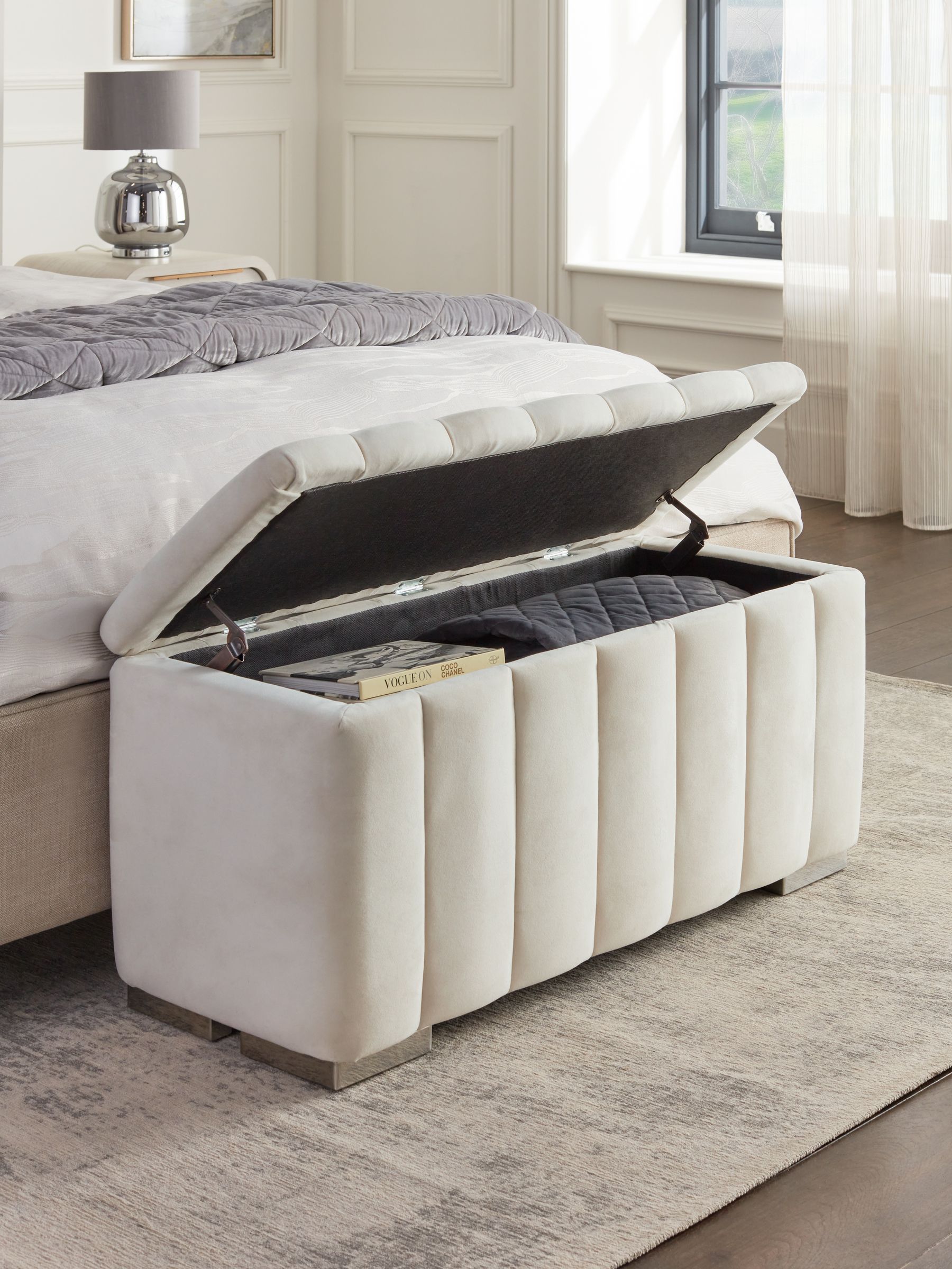 Upholstered blanket box sales