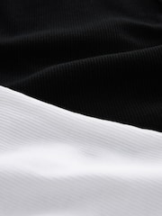 Black/White High Neck Ribbed Racer Vest Tops 2 Pack - Image 10 of 10