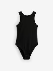 Black/White High Neck Ribbed Racer Vest Tops 2 Pack - Image 8 of 10