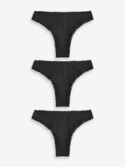 Black Brazilian Knickers 3 Pack - Image 5 of 6