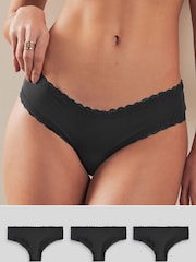 Black Hipster Knickers 3 Pack - Image 1 of 8