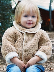 The Little Tailor Baby Quilted Reversible Plush Lined Sherpa Fleece Jacket - Image 1 of 8