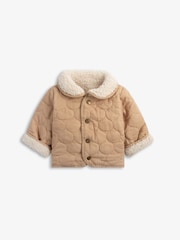 The Little Tailor Baby Quilted Reversible Plush Lined Sherpa Fleece Jacket - Image 4 of 10