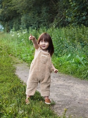 The Little Tailor Sherpa Fleece Cosy Baby Dungaree - Image 1 of 5