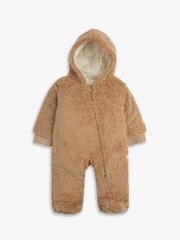 The Little Tailor Quilted Reversible Sherpa Fleece Cosy Baby Pramsuit - Image 4 of 6