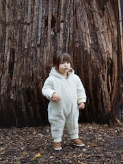 The Little Tailor Quilted Reversible Sherpa Fleece Cosy Baby Pramsuit - Image 4 of 8