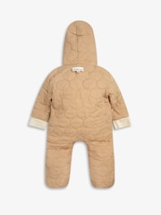The Little Tailor Quilted Reversible Sherpa Fleece Cosy Baby Pramsuit - Image 6 of 8