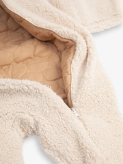 The Little Tailor Quilted Reversible Sherpa Fleece Cosy Baby Pramsuit - Image 7 of 8