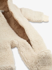 The Little Tailor Quilted Reversible Sherpa Fleece Cosy Baby Pramsuit - Image 8 of 8