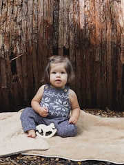 The Little Tailor Baby Knitted Fairisle Pattern Dungaree - Image 3 of 5