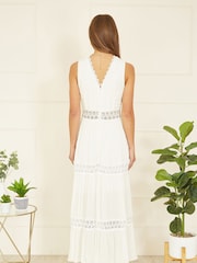 Yumi White Lace Trim Sun Dress - Image 4 of 5
