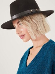 Accessorize Black Wool Fedora Hat - Image 1 of 3