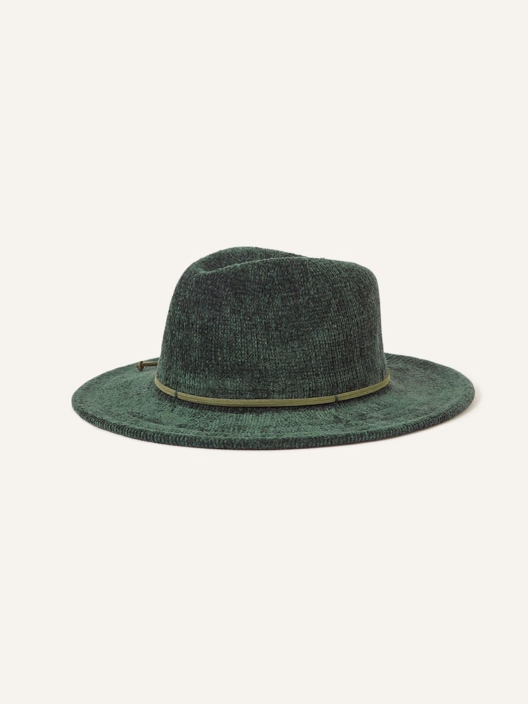 Accessorize Green Chenille Packable Fedora Hat - Image 2 of 4