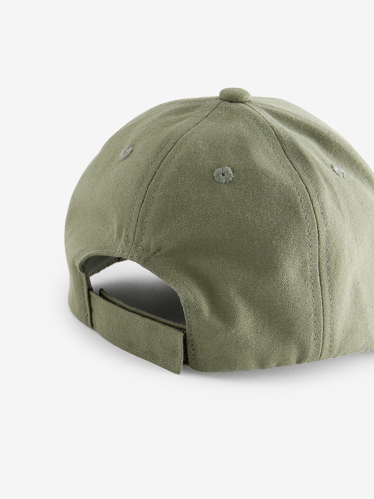 Khaki Green Canvas 100% Cotton Cap 1-16 years (3mths-16yrs) - Image 5 of 5