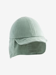 Sage Green Legionnaire 100% Cotton Hat (3mths-10yrs) - Image 1 of 3
