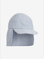 Blue/White Stripe Legionnaire 100% Cotton Hat (3mths-10yrs) - Image 1 of 2