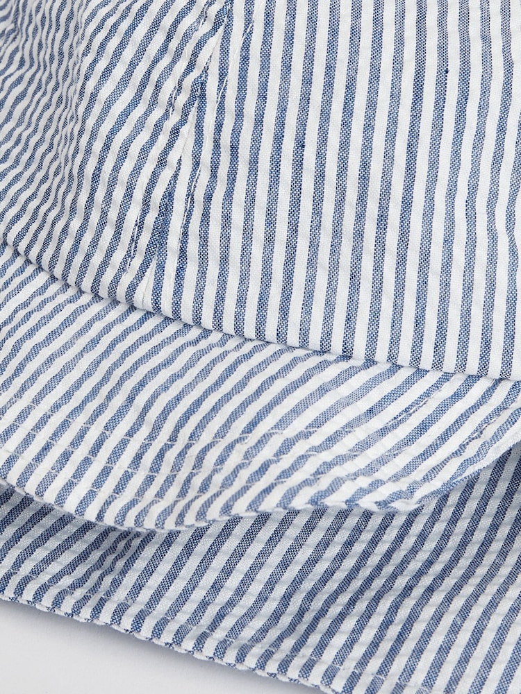 Blue/White Stripe Legionnaire 100% Cotton Hat (3mths-10yrs) - Image 2 of 2