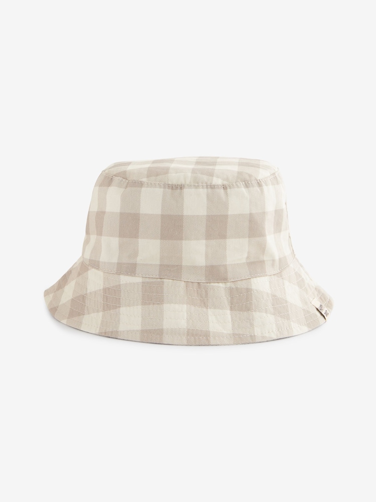 Neutral Check Bucket Hat (3mths-10yrs) - Image 1 of 2 Neutral Check Bucket Hat (3mths-10yrs) - Image 1 of 2