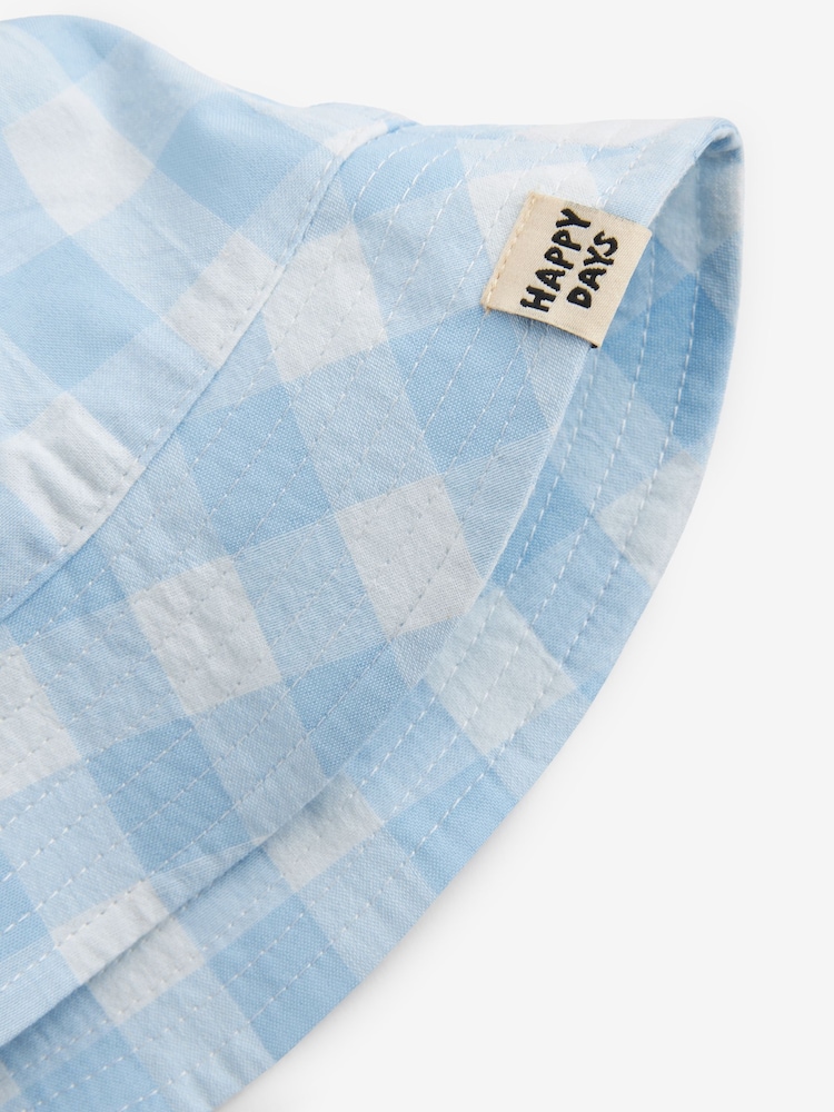 Blue Check Bucket Hat (3mths-10yrs) - Image 2 of 2 Blue Check Bucket Hat (3mths-10yrs) - Image 2 of 2