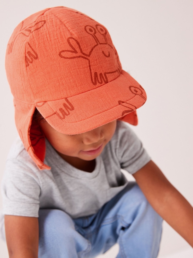 Orange Crab Print Legionnaire Hat (3mths-6yrs) - Image 2 of 4