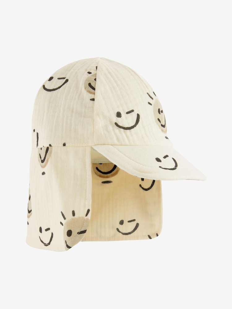 Neutral Smile Print Legionnaire Hat (3mths-10yrs) - Image 1 of 2 Neutral Smile Print Legionnaire Hat (3mths-10yrs) - Image 1 of 2