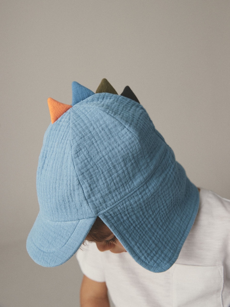 Blue Spike Dinosaur Legionnaire Hat (3mths-10yrs) - Image 1 of 4 Blue Spike Dinosaur Legionnaire Hat (3mths-10yrs) - Image 1 of 4