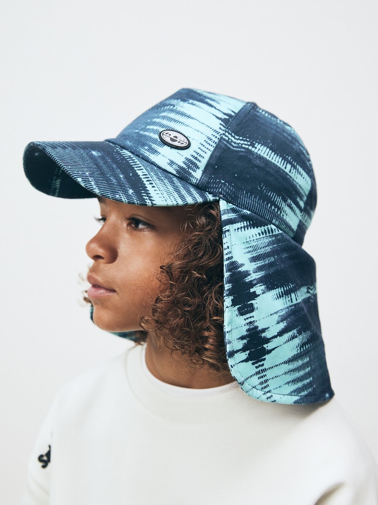 Teal Blue Print Legionnaire Hat (1-13yrs) - Image 2 of 6 Teal Blue Print Legionnaire Hat (1-13yrs) - Image 2 of 6
