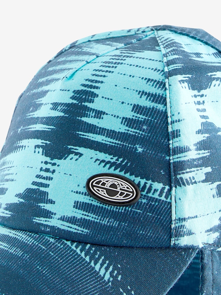 Teal Blue Print Legionnaire Hat (1-13yrs) - Image 6 of 6 Teal Blue Print Legionnaire Hat (1-13yrs) - Image 6 of 6