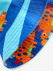 Dinosaur Print Reversible Bucket 100% Cotton Hat (3mths-10yrs) - Image 3 of 3