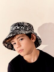 Monochrome Graffiti Bucket Hat (1-16yrs) - Image 1 of 5
