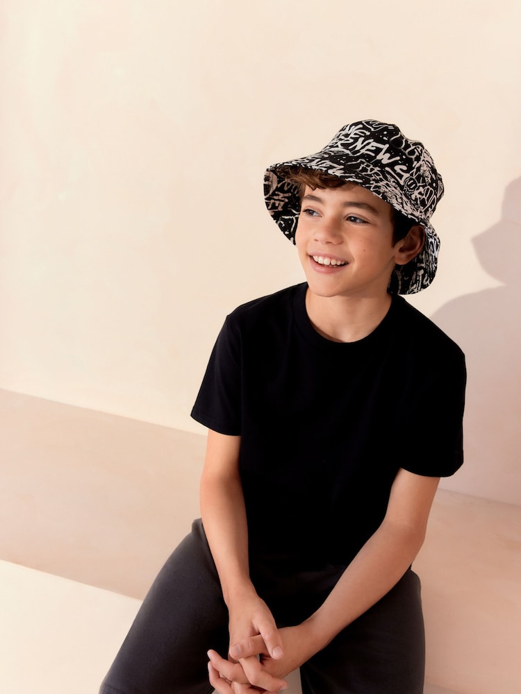 Monochrome Graffiti Bucket Hat (1-16yrs) - Image 2 of 5