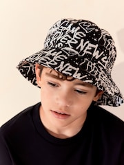 Monochrome Graffiti Bucket Hat (1-16yrs) - Image 3 of 5