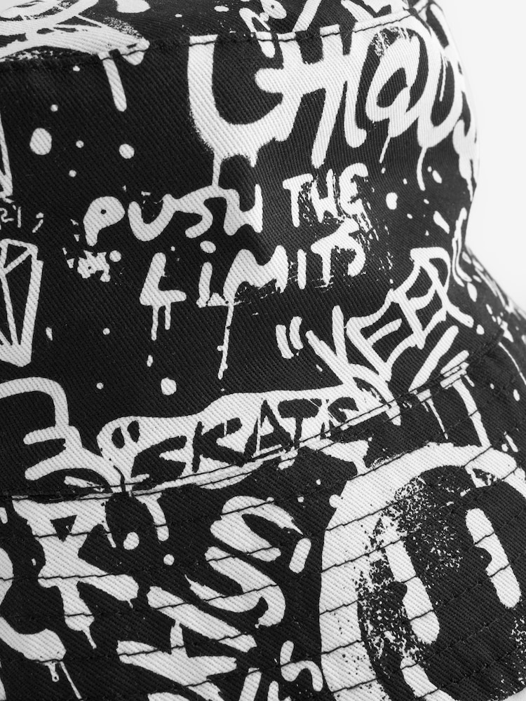 Monochrome Graffiti Bucket Hat (1-16yrs) - Image 5 of 5