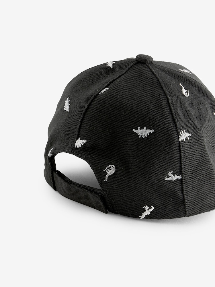 Black Embroidered Dinosaur Baseball Cap (3mths-10yrs) - Image 2 of 2