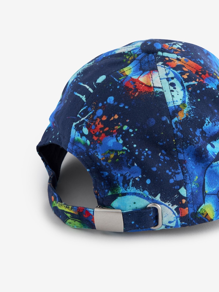 Blue Football Print Baseball Cap (1-16yrs) - Image 2 of 2 Blue Football Print Baseball Cap (1-16yrs) - Image 2 of 2