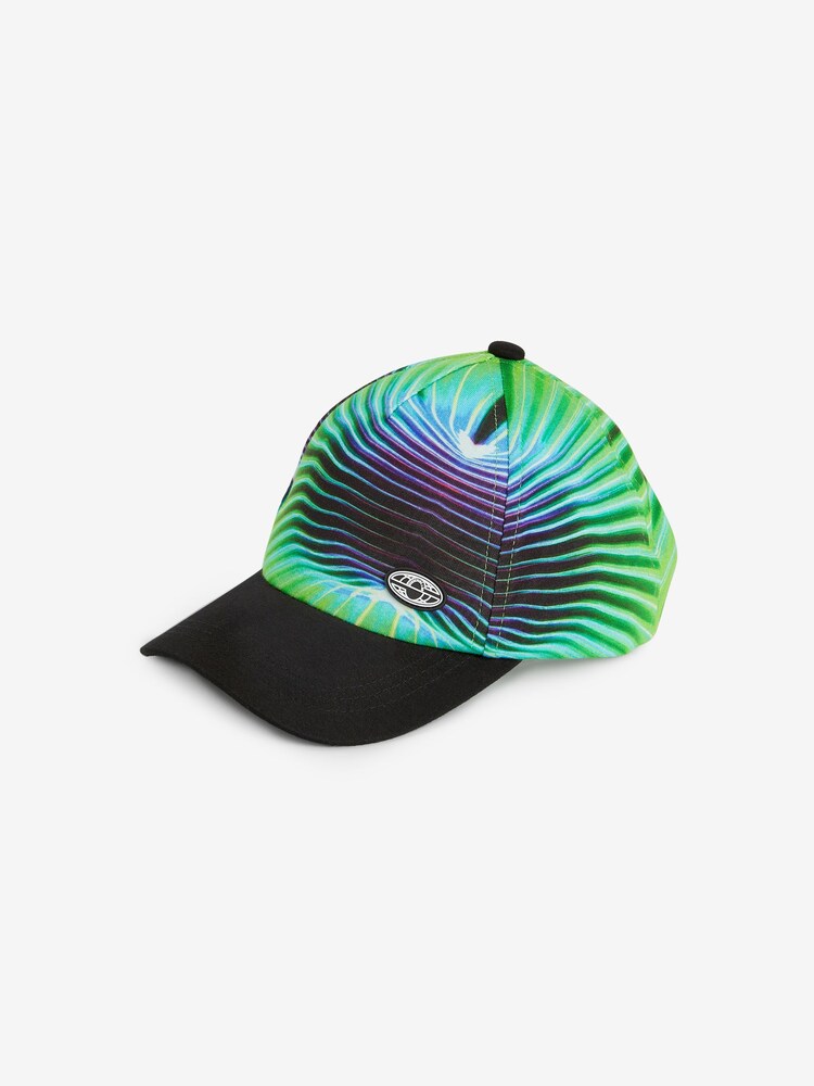 Black/Lime Glitch Print Baseball Cap (1-16yrs) - Image 1 of 2 Black/Lime Glitch Print Baseball Cap (1-16yrs) - Image 1 of 2