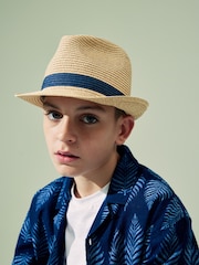 Neutral Navy Band Trilby Hat (1-16yrs) - Image 3 of 5