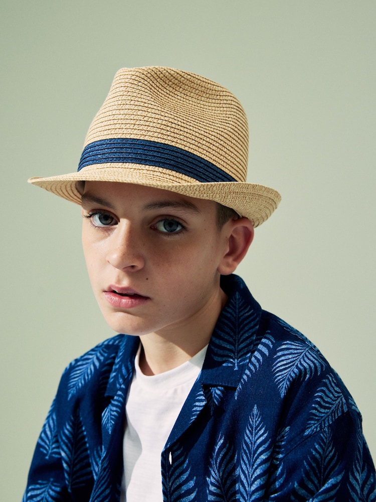 Neutral Navy Band Trilby Hat (1-16yrs) - Image 3 of 5