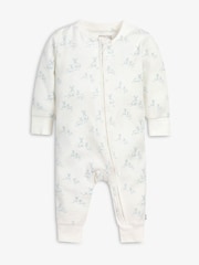 The Little Tailor Baby Front Zip Soft 100% Cotton Sleepsuit - Image 1 of 4