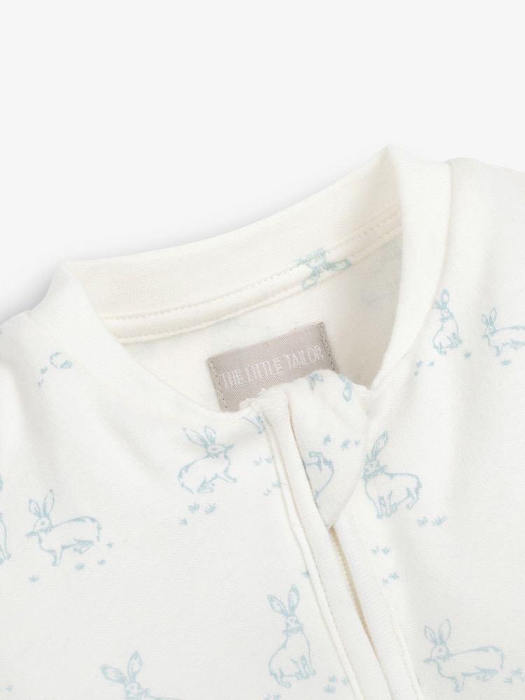 The Little Tailor Baby Front Zip Soft 100% Cotton Sleepsuit - Image 3 of 4