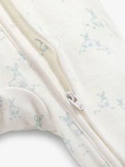 The Little Tailor Baby Front Zip Soft 100% Cotton Sleepsuit - Image 4 of 4
