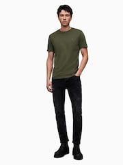 AllSaints Green 100% Cotton Brace Crew T-Shirt - Image 3 of 5