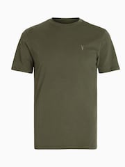 AllSaints Green 100% Cotton Brace Crew T-Shirt - Image 5 of 5