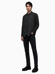 AllSaints Black Long Sleeve Lorella 100% Cotton Shirt - Image 3 of 5
