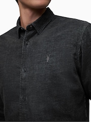 AllSaints Black Long Sleeve Lorella 100% Cotton Shirt - Image 4 of 5